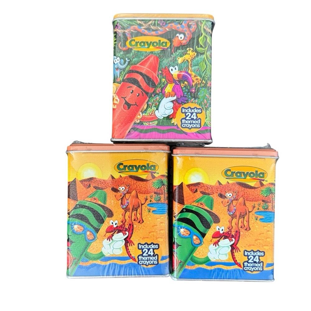 Crayola Discovery Limited Edition Crayons In 3 Tins Set With 24ct Each 1998
